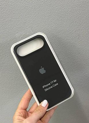 Чехол-накладка с микрофиброй для айфон air, чехол silicone case с микрофиброй для iphone air (черный)