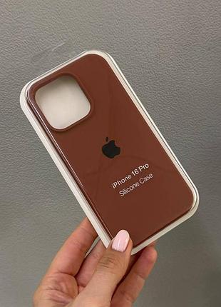 Чехол-накладка с микрофиброй для айфон 16 pro, чехол silicone case с микрофиброй для iphone 16 pro (шоколадный)