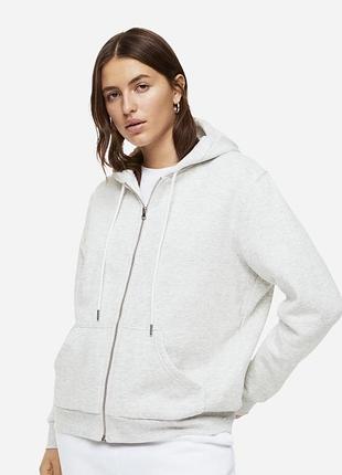 Жіноче зіп худі h&m на блискавці, розмір s, сіре