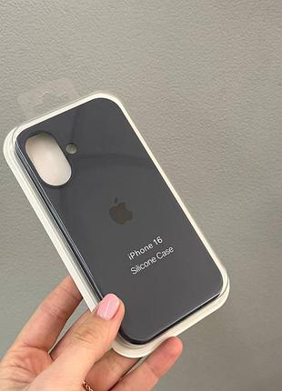 Чехол-накладка с микрофиброй для айфон 16, чехол silicone case с микрофиброй для iphone 16 (синий)