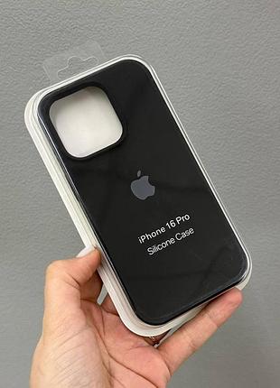 Чехол-накладка с микрофиброй для айфон 16 pro, чехол silicone case с микрофиброй для iphone 16 pro (черный)