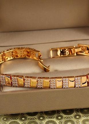 Браслет xuping jewelry пунктир 20 см 7 мм золотистий
