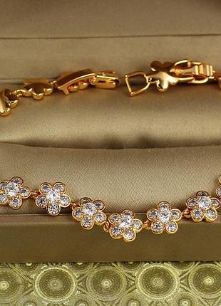 Браслет xuping jewelry квітковий віночок 21 см 8 мм золотистий