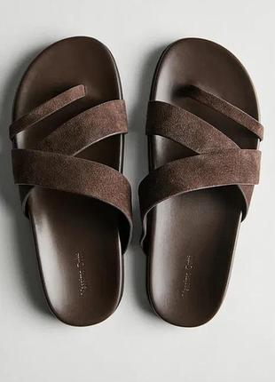 Сандалі жіночі massimo dutti коричневі, розмір 37, довжина устілки 24 см, шкіра