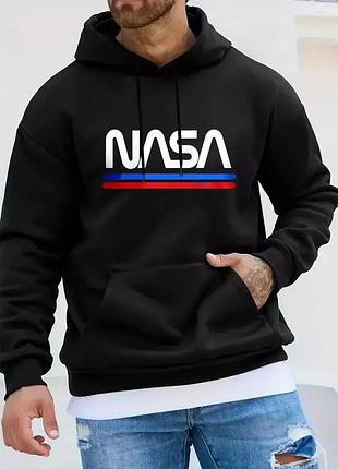 Худи loys толстовка оверсайз с принтом nasa, черный art.001 xl