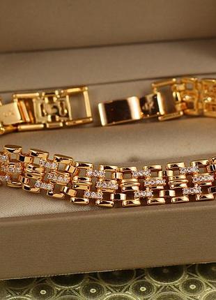 Браслет xuping jewelry матриця блиску 21 см 10 мм золотистий