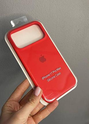 Чехол-бампер для айфон 17 про макс, чехол silicone case с микрофиброй для iphone 17 pro max (красный)