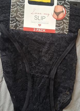 Трусики жіночі love my slip мереживні 2-pack чорні