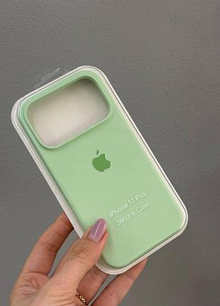 Чехол-накладка с микрофиброй для айфон 17 pro, чехол silicone case с микрофиброй для iphone 17 pro (зеленный)