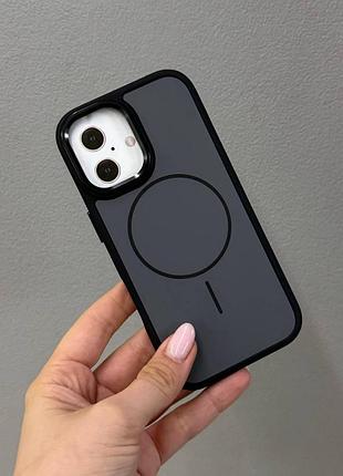Чехол magsafe для iphone 17 pro max с металлической рамкой,противоударный чехол magsafe для iphone 17 pro max (черный)