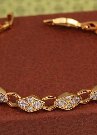Браслет xuping jewelry ромб кавайї 21.5 см 8 мм золотистий