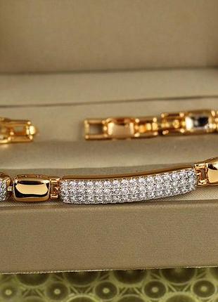 Браслет xuping jewelry відблиск ілюзії з родієм 21 см 6 мм золотистий