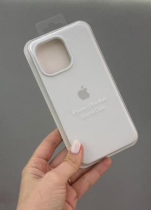 Чехол-накладка с микрофиброй для айфон 15 pro max, чехол silicone case с микрофиброй для iphone 15 pro max (белый)