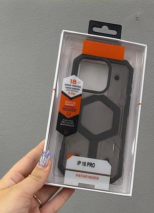 Чехол tpu+pc armorhex magnetic case для iphone 16 pro, бронированный противоударный чехол с magsafe для айфон 16 pro