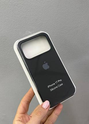 Чехол-бампер для айфон 17 про, чехол silicone case с микрофиброй для iphone 17 pro (черный)