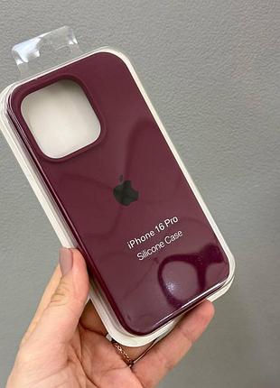 Чехол-накладка с микрофиброй для айфон 16 pro, чехол silicone case с микрофиброй для iphone 16 pro (бордовый)