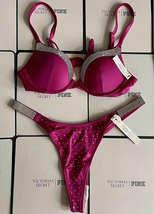 Купальник victoria's secret пуш-ап зі стразами оригінал