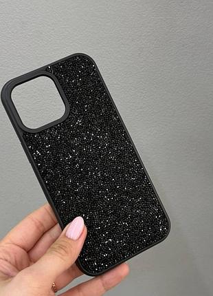 Преміум чохол зі стразами для айфона 16 про макс,чохол-накладка swarovski case для iphone 16 pro max (чорний)