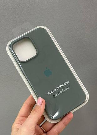 Чохол-накладка з мікрофіброю для айфон 16 pro max, чохол silicone case з мікрофіброю для iphone 16 про макс (зелений)