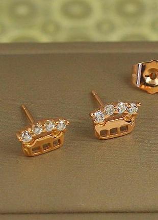 Сережки гвоздики xuping jewelry квін 7 мм золотисті