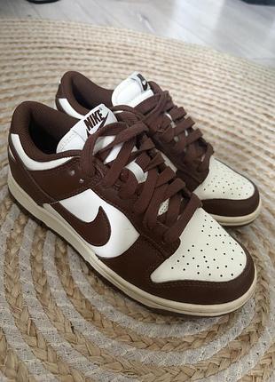 Оригінал! кросівки жіночі nike dunk low cacao wow коричневі, молочні, розмір eu 36 / us 5.5 / uk 3 / 22,5 см