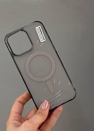 Напівпрозорий чохол з magsafe для iphone 15 pro,силіконовий чохол для айфон 15 pro (колір: сірий)