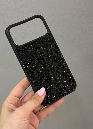 Преміум чохол зі стразами для айфона 17 про макс,чохол-накладка swarovski case для iphone 17 pro max (чорний)