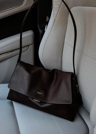 Сумка жіноча coach шкіряна коричнева