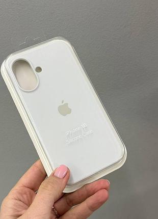 Чехол-накладка с микрофиброй для айфон 16, чехол silicone case с микрофиброй для iphone 16 (белый)