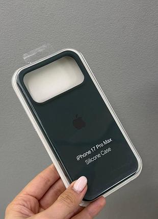 Чехол-накладка с микрофиброй для айфон 17 pro max, чехол silicone case с микрофиброй для iphone 17 pro max (зеленый)