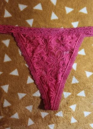 Трусики кружевные стринги victorias secret, m