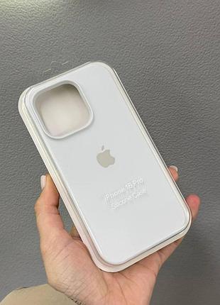 Чехол-накладка с микрофиброй для айфон 16 pro, чехол silicone case с микрофиброй для iphone 16 pro (белый)