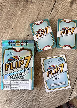 Настільна карткова гра flip 7 (press your luck). нова, карти в плівці! игра лови семь 7