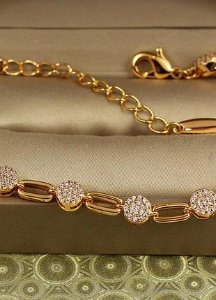 Браслет xuping jewelry монетки 17 см 6 мм золотистый