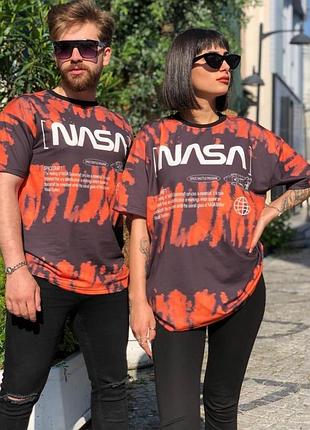 Чоловіча стильна якісна футболка nasa оверсайз чорна m