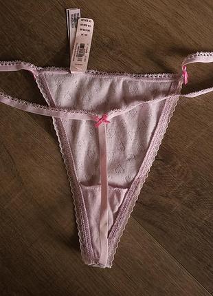 ❗️❗️❗️новые трусики стринги victoria's secret stret stretch pointelle v-string, размер m 4