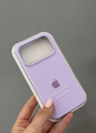 Чехол-накладка с микрофиброй для айфон 17 pro, чехол silicone case с микрофиброй для iphone 17 pro (лиловый)