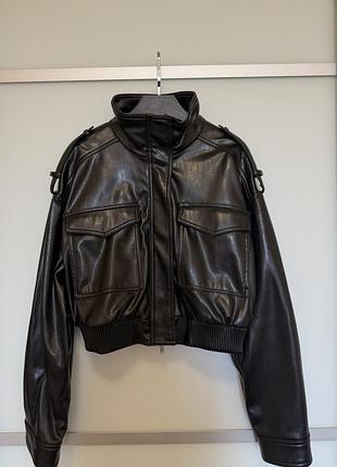 Куртка zara з еко шкіри 2
