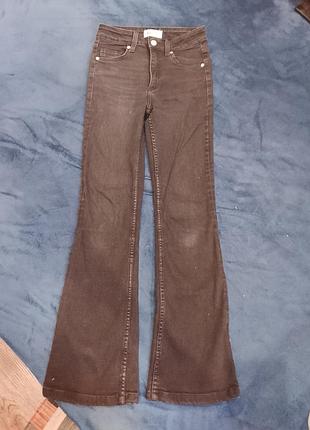 Джинси жіночі zara кльош чорні eur 34
