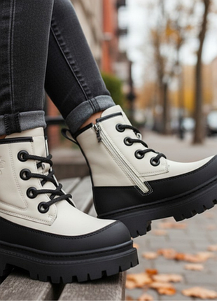 Черевики clibee арт.gc70 black-beige, чорний-бежевий