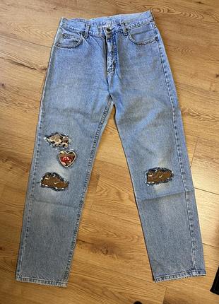 Джинси жіночі сині блакитні mom lee denim, розмір м.