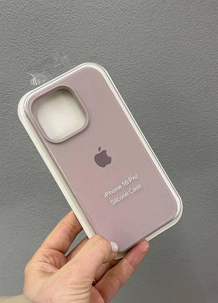 Чехол-накладка с микрофиброй для айфон 16 pro, чехол silicone case с микрофиброй для iphone 16 pro (lavander)