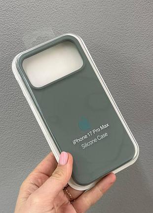Чохол-накладка з мікрофіброю для айфон 17 pro max, чохол silicone case з мікрофіброю для iphone 17 pro max (зелений)
