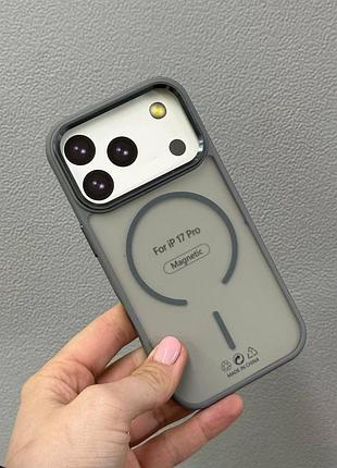 Чохол matte magsafe iphone 17 pro,чохол матовий прозорий з магсейфом для телефону айфон 17 про (сірий)