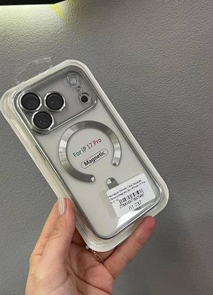 Чехол силиконовый magsafe для iphone 17 pro с закрытой камерой,чехол с поддержкой magsafe для айфон 17 про