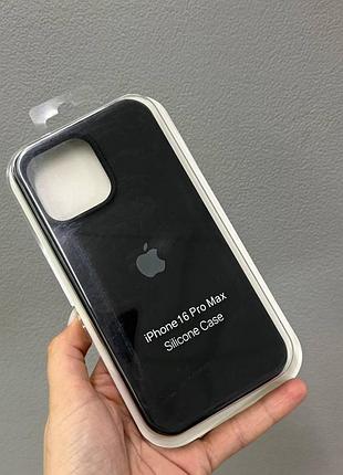 Чохол-накладка з мікрофіброю для айфон 16 pro max, чохол silicone case з мікрофіброю для iphone 16 про макс (чорний)