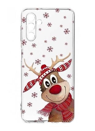 Прозорий чохол на samsung galaxy a36 5g зимове оленятко (принт 149)