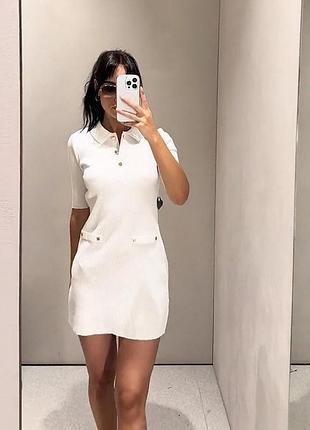 Трикотажна біла  міні сукня  zara
💥💥💥💥💥💥💥💥💥💥