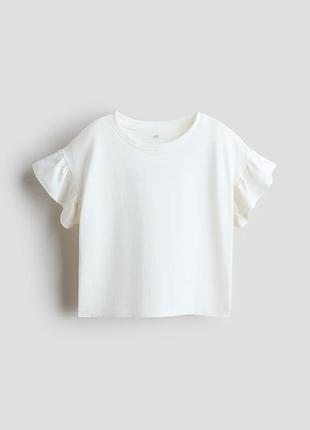 2-4/4-6/6-8/8-10 р h&amp;m новая фирменная футболка топ с рукавами крылышками девочке