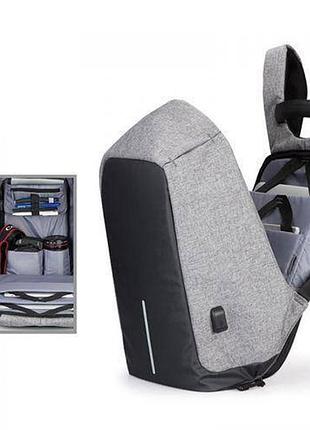 Рюкзак антивор bobby anti-theft with usb port 17" серый